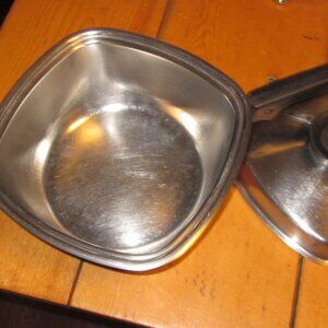 Vtg 18/10 Aristo Craft stainless steel saucepan 2  qt square saucepan
